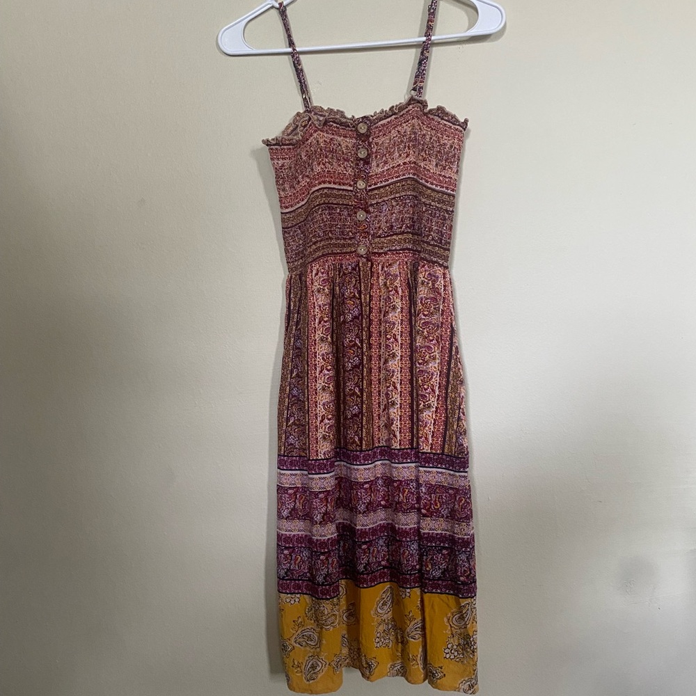 Angie Multicolor Patterned Midi Dress Size S